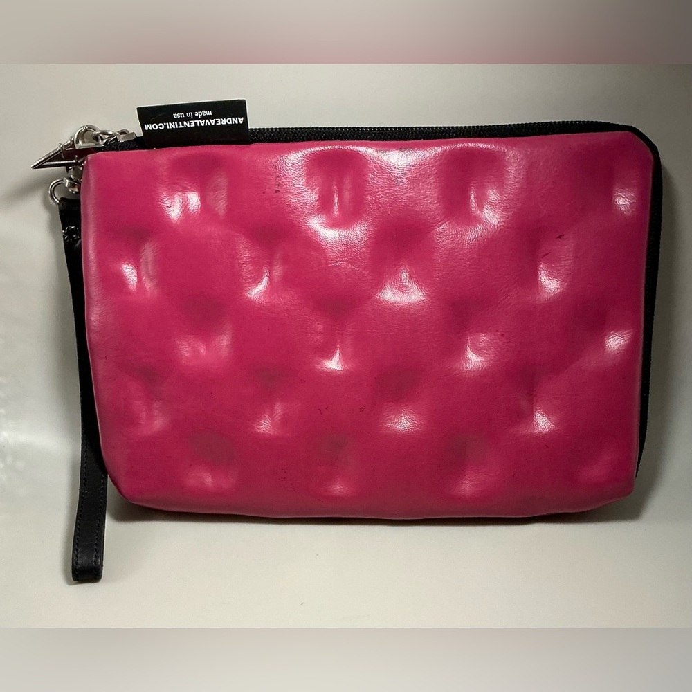 A Rare Andrea Valentini Raised Circles Limited Edition Bright Pink Wristlet